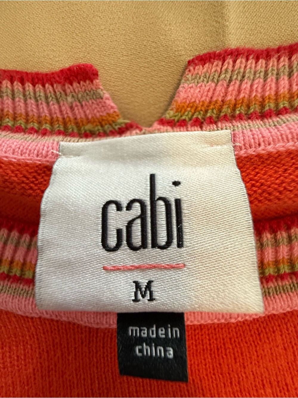 CAbi Red and Pink Striped Crewneck Sweater - Picture 9 of 9